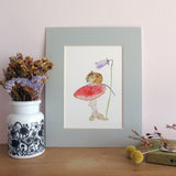 Field mouse on Toadstool A5 Giclée Fine Art Print