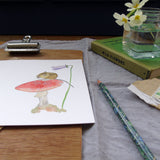 Fieldmouse on toadstool greetings card