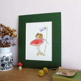 Field mouse on Toadstool A5 Giclée Fine Art Print