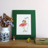 Field mouse on Toadstool A5 Giclée Fine Art Print
