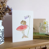 Fieldmouse on toadstool greetings card