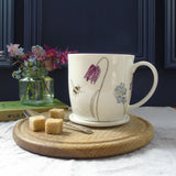 Forget me not and bee coaster