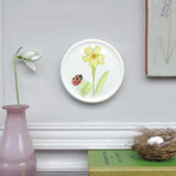 Primrose and ladybird mini wall plate