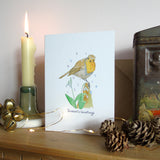 Robin and Snowdrops Season's Greetings Card