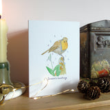Robin and Snowdrops Season's Greetings Card