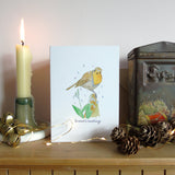 Robin and Snowdrops Season's Greetings Card