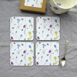 Spring Flower and Bee Melamine Coasters