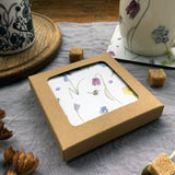 Set of Six Spring Flower and Bee Melamine Coasters