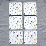 Spring Flower and Bee Melamine Coasters