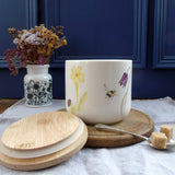 Bee and Spring Flower Small Storage Jar
