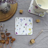 Spring Flower and Bee Melamine Coasters