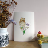 Tawny Owl and Ivy Berries A5 Giclée Fine Art Print