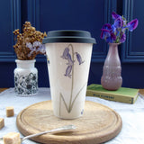 Bee and spring flower bone china travel mug