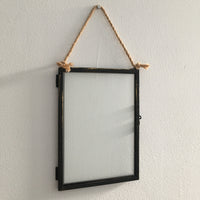 Distressed Metal and Glass Hanging Picture Frame