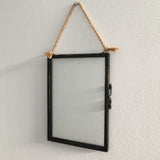 Distressed Metal and Glass Hanging Picture Frame