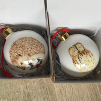 Hedgehog Bone china Christmas bauble