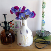 Spring Flowers and Bee Ceramic Bud Vase