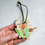 easter tree decoration with wren and snowdrops design