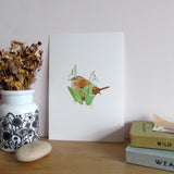 Wren and snowdrops A5 Giclée Fine Art Print