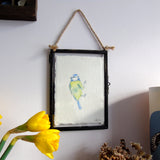 Distressed Metal and Glass Hanging Picture Frame