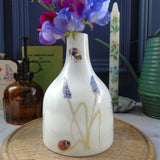 Spring Flowers and Bee Ceramic Bud Vase