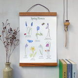 Spring Flowers Canvas Wall Hanging with Magnetic Hanger