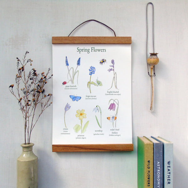 Spring Flowers Canvas Wall Hanging with Magnetic Hanger