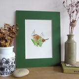 Wren and snowdrops A5 Giclée Fine Art Print