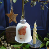 Robin Fine Bone China Bell Christmas Decoration