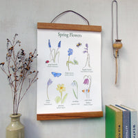 Spring Flowers Canvas Wall Hanging with Magnetic Hanger