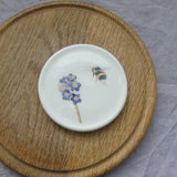 SECONDS forget me not and bee bone china coaster
