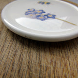 SECONDS forget me not and bee bone china coaster