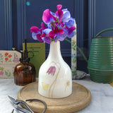 Spring Flowers and Bee Ceramic Bud Vase