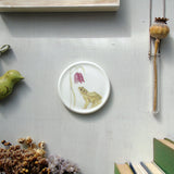 frog and fritillary ceramic plaque