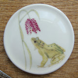 SECONDS Frog and Fritillary bone china coaster