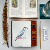 Great Spotted Woodpecker Original Watercolour Painting Unframed