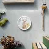 hare and spring flowers ceramic plate