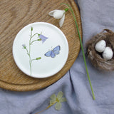 Harebell and butterfly bone china coaster