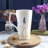 Hedgehog and bluebell bone china Latte Mug