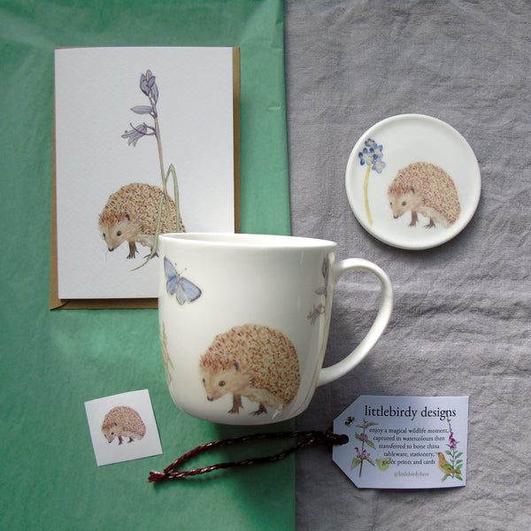 Hedgehog Mug, Coaster and Card Gift Set