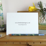 Hens and Forget me nots Easter greetings card