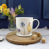 Chickens and Forget Me Nots Mug and Coaster Gift Set