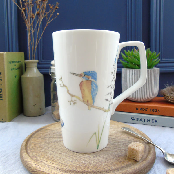 Kingfisher bone china tall latte Mug