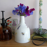 Spring Flowers and Bee Ceramic Bud Vase