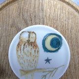 SECONDS Tawny owl bone china coaster