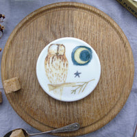 SECONDS Tawny owl bone china coaster