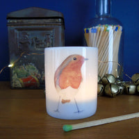 Robin bone china candle holder