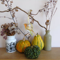 Robin and Snowdrop Wooden Hanging Decoration