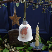 Robin Fine Bone China Bell Christmas Decoration