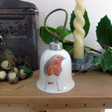 Robin Fine Bone China Bell Christmas Decoration